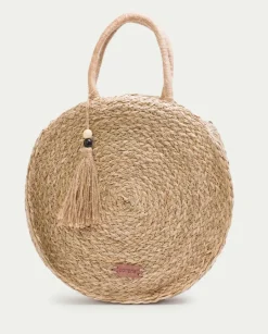 PORRONET Bolsos|Bolso Redondo Rafia Natural Pinets