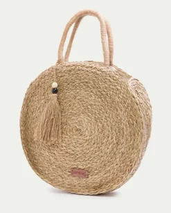 PORRONET Bolsos|Bolso Redondo Rafia Natural Pinets