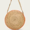 PORRONET Bolsos|Bolso Redondo Yute Natural Naranja Portixol