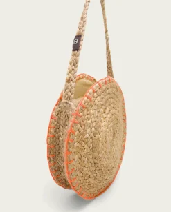 PORRONET Bolsos|Bolso Redondo Yute Natural Naranja Portixol
