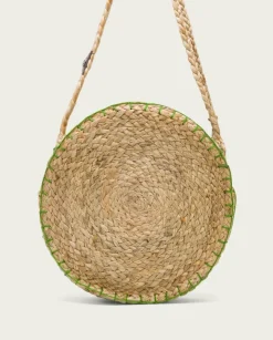 PORRONET Bolsos|Bolso Redondo Yute Natural Verde Portixol