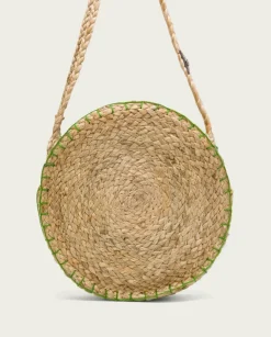 PORRONET Bolsos|Bolso Redondo Yute Natural Verde Portixol