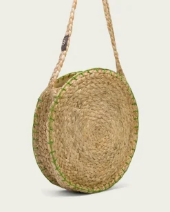 PORRONET Bolsos|Bolso Redondo Yute Natural Verde Portixol