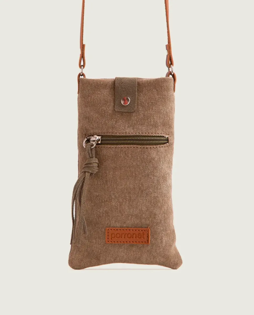 PORRONET Bolsos|Bolso Textil Kaki Malia