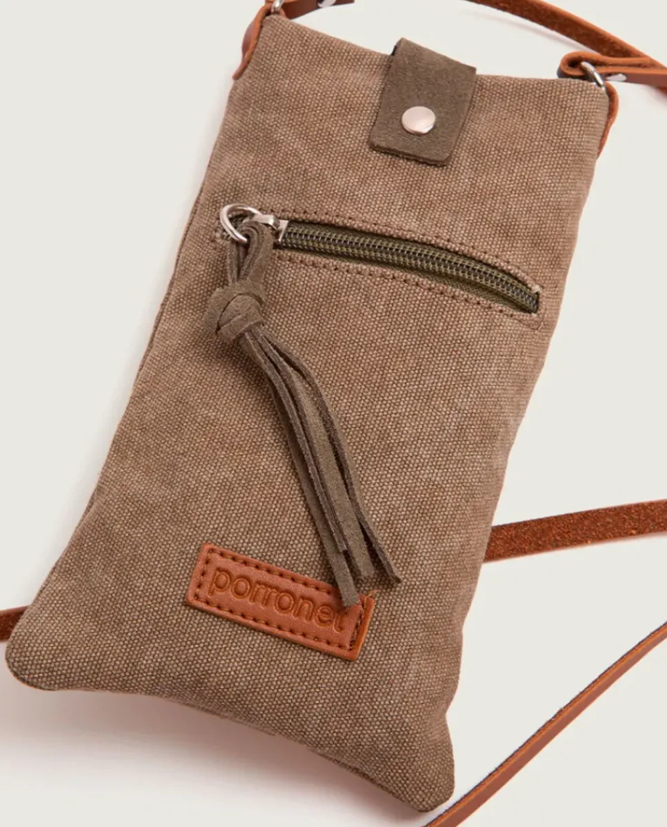 PORRONET Bolsos|Bolso Textil Kaki Malia