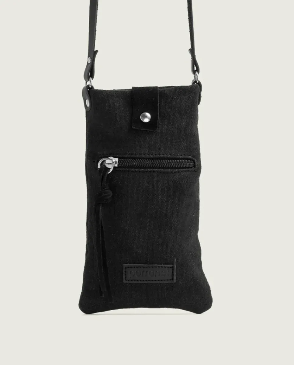 PORRONET Bolsos|Bolso Textil Negro Malia