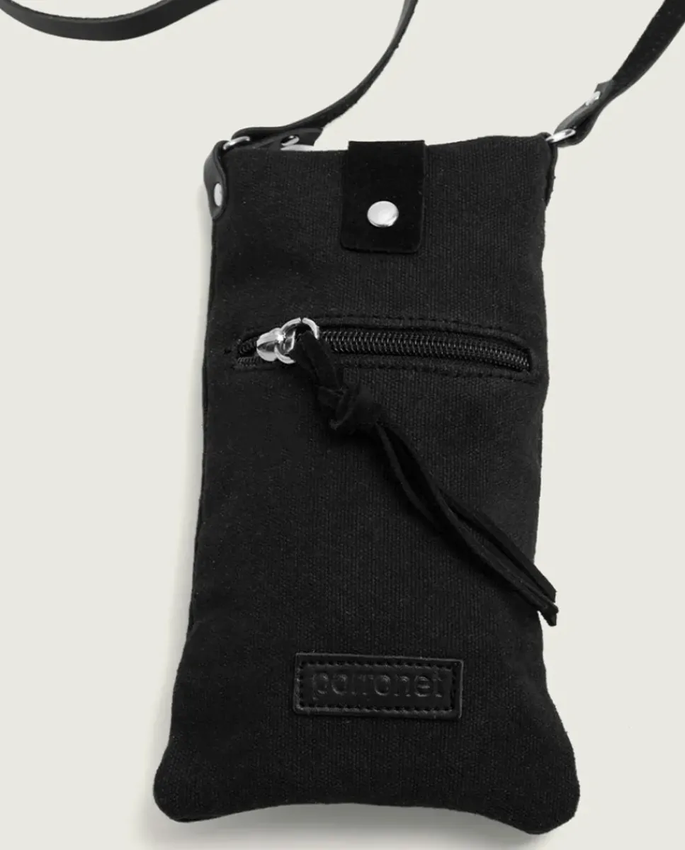 PORRONET Bolsos|Bolso Textil Negro Malia