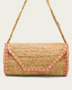 PORRONET Bolsos|Bolso Yute Natural Fucsia Granadella