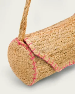 PORRONET Bolsos|Bolso Yute Natural Fucsia Granadella