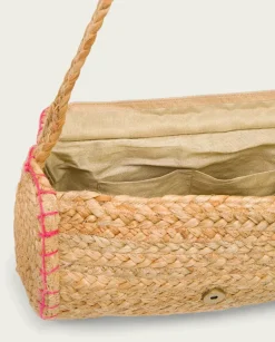 PORRONET Bolsos|Bolso Yute Natural Fucsia Granadella
