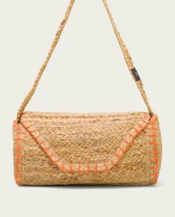 PORRONET Bolsos|Bolso Yute Natural Naranja Granadella