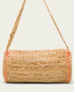 PORRONET Bolsos|Bolso Yute Natural Naranja Granadella