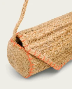 PORRONET Bolsos|Bolso Yute Natural Naranja Granadella