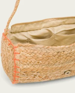 PORRONET Bolsos|Bolso Yute Natural Naranja Granadella