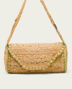 PORRONET Bolsos|Bolso Yute Natural Verde Granadella