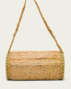 PORRONET Bolsos|Bolso Yute Natural Verde Granadella