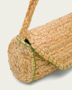 PORRONET Bolsos|Bolso Yute Natural Verde Granadella