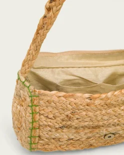 PORRONET Bolsos|Bolso Yute Natural Verde Granadella