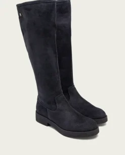 PORRONET Botas Mujer|Botas Altas Planas Carbon Con Cremallera Vega