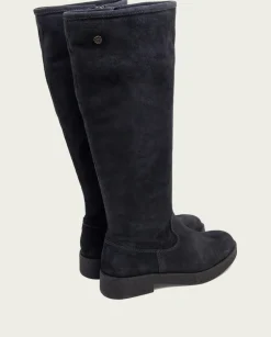 PORRONET Botas Mujer|Botas Altas Planas Carbon Con Cremallera Vega