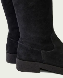 PORRONET Botas Mujer|Botas Altas Planas Carbon Con Cremallera Vega