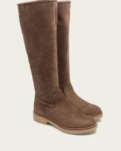 PORRONET Botas Mujer|Botas Altas Planas Moka Con Cremallera Vega
