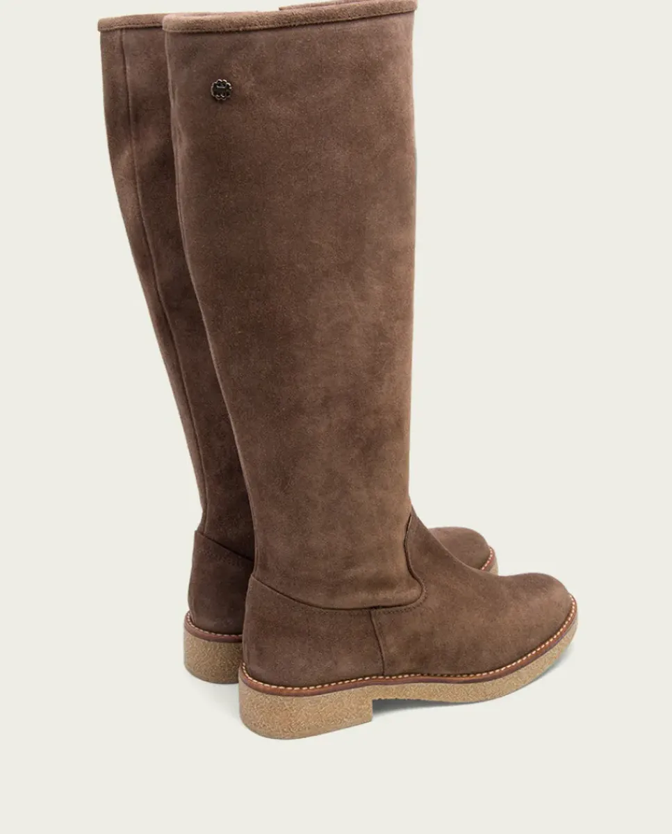 PORRONET Botas Mujer|Botas Altas Planas Moka Con Cremallera Vega