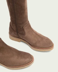 PORRONET Botas Mujer|Botas Altas Planas Moka Con Cremallera Vega