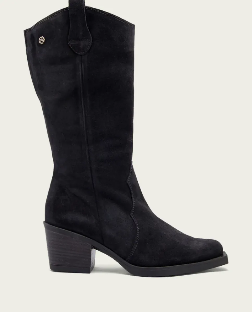 PORRONET Botas Mujer|Botas Cowboy Carbon Con Cremallera Java