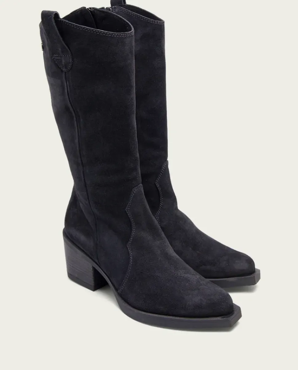 PORRONET Botas Mujer|Botas Cowboy Carbon Con Cremallera Java