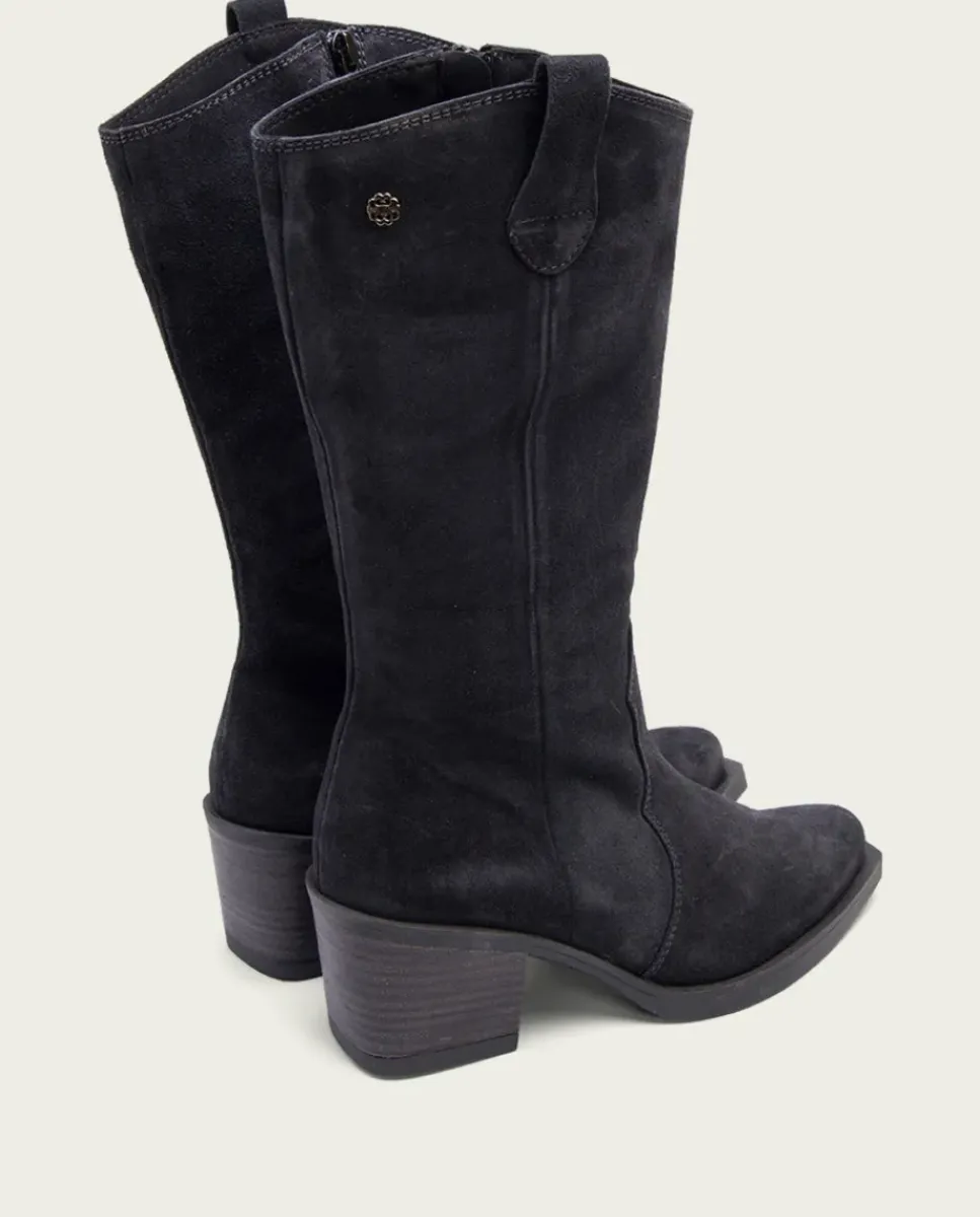 PORRONET Botas Mujer|Botas Cowboy Carbon Con Cremallera Java