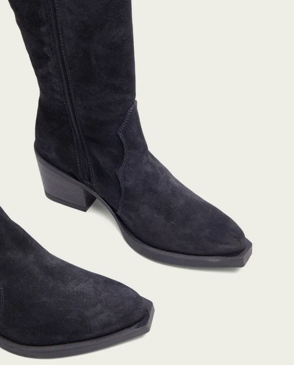 PORRONET Botas Mujer|Botas Cowboy Carbon Con Cremallera Java