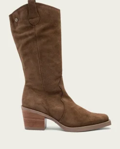 PORRONET Botas Mujer|Botas Cowboy Moka Con Cremallera Java