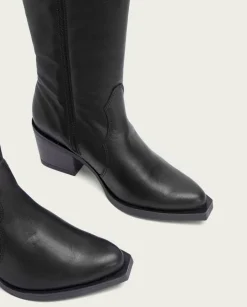PORRONET Botas Mujer|Botas Cowboy Negra Con Cremallera Julia