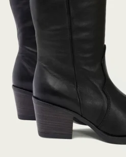 PORRONET Botas Mujer|Botas Cowboy Negra Con Cremallera Julia