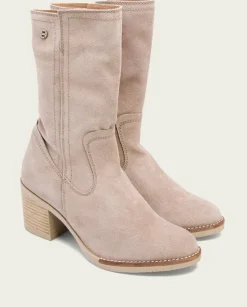 PORRONET Botines Mujer|Botas De Tacón Arena Con Cremallera Nia