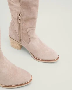 PORRONET Botines Mujer|Botas De Tacón Arena Con Cremallera Nia