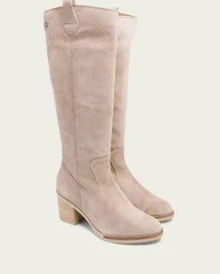 PORRONET Botas Mujer|Botas De Tacón Arena Con Cremallera Nora