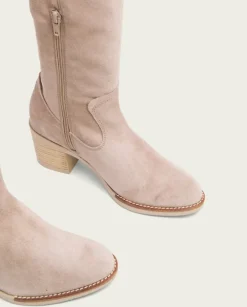 PORRONET Botas Mujer|Botas De Tacón Arena Con Cremallera Nora