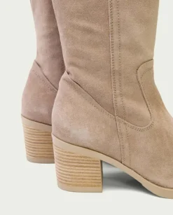 PORRONET Botas Mujer|Botas De Tacón Arena Con Cremallera Nora