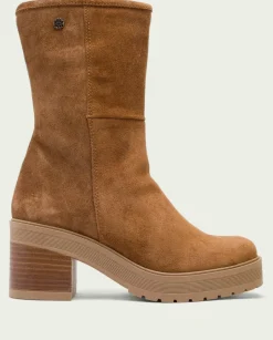 PORRONET Botines Mujer|Botas De Tacón Cuero Con Cremallera Reiko