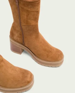 PORRONET Botines Mujer|Botas De Tacón Cuero Con Cremallera Reiko