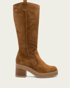PORRONET Botas Mujer|Botas De Tacón Cuero Con Cremallera Roxana