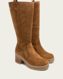 PORRONET Botas Mujer|Botas De Tacón Cuero Con Cremallera Roxana
