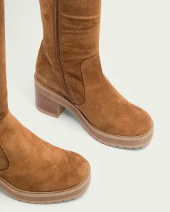 PORRONET Botas Mujer|Botas De Tacón Cuero Con Cremallera Roxana