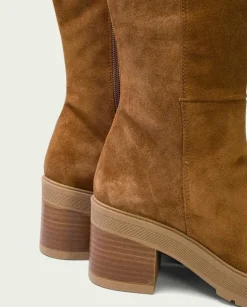 PORRONET Botas Mujer|Botas De Tacón Cuero Con Cremallera Roxana