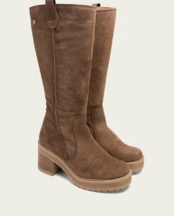 PORRONET Botas Mujer|Botas De Tacón Moka Con Cremallera Roxana