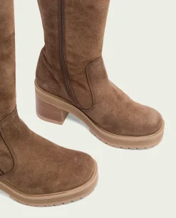PORRONET Botas Mujer|Botas De Tacón Moka Con Cremallera Roxana