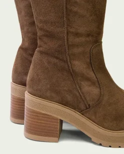 PORRONET Botas Mujer|Botas De Tacón Moka Con Cremallera Roxana