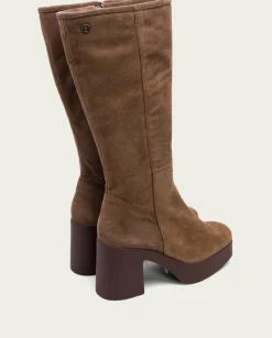 PORRONET Botas Mujer|Botas De Tacón Moka Con Cremallera Larisa